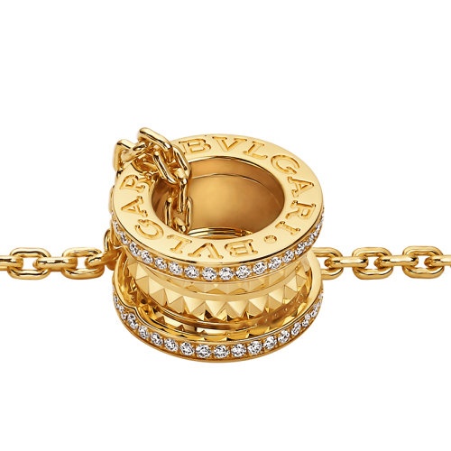 商品BVLGARI|  BVLGARI/宝格丽  B.ZERO1系列 18k金黄金镶钻吊坠饰有密钉钻石项链358349,价格¥77247,第2张图片详细描述