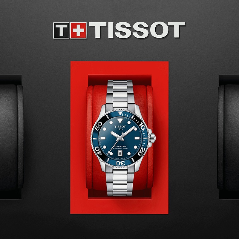 商品Tissot|【现货】天梭 海星系列 男女同款蓝色表盘石英机芯精钢表壳表带腕表36毫米T120.210.11.041.00,价格¥2771,第3张图片详细描述