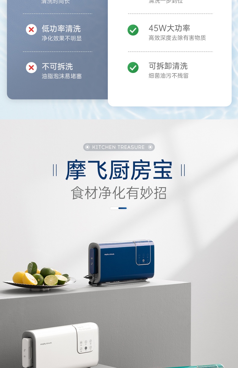 商品[国内直发] Morphy Richards|果蔬清洗机洗菜净化器MR2061洗水果神器家用蔬菜消毒双仓烘干,价格¥468,第10张图片详细描述