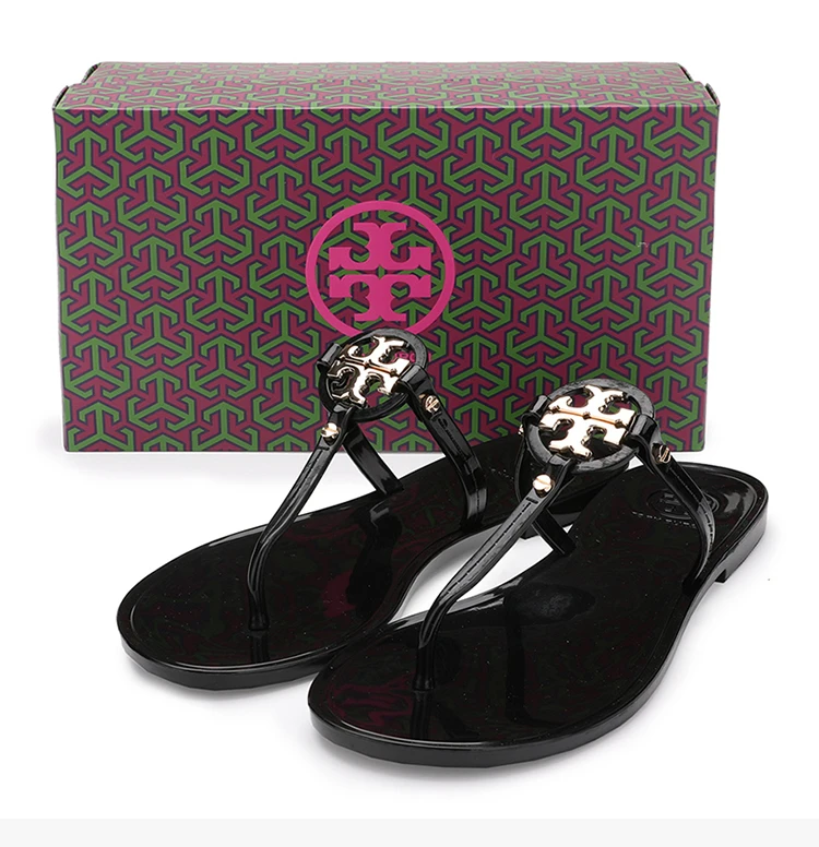 商品[国内直发] Tory Burch|Tory Burch 汤丽柏琦 女士黑色MILLER JELLY 迷你丁字露趾平底拖鞋 51148678-001,价格¥864,第10张图片详细描述