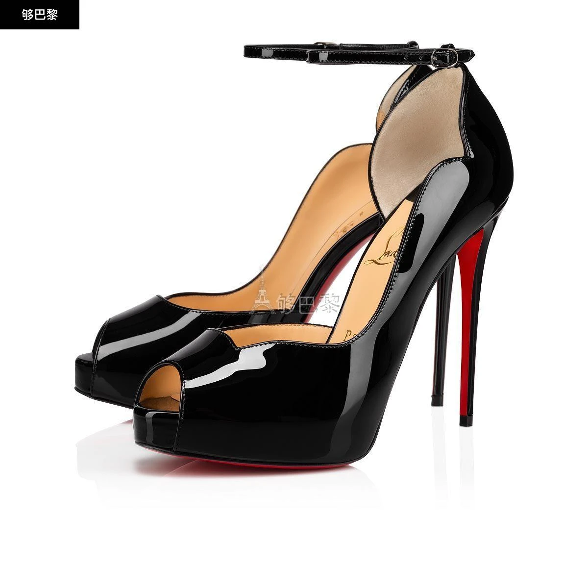 商品Christian Louboutin|包邮包税【预售7天发货】 CL红底鞋 23秋冬 女士 厚底鞋 Round Chick Alta 3200661BK01,价格¥7221,第5张图片详细描述