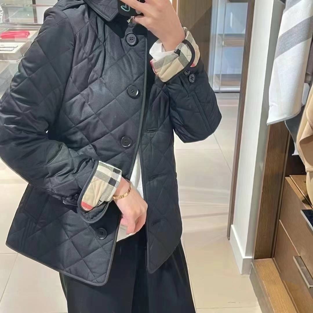 商品Burberry|博柏利 Frankby系列 女士黑色织物绗缝夹克80658711,价格¥3147,第7张图片详细描述