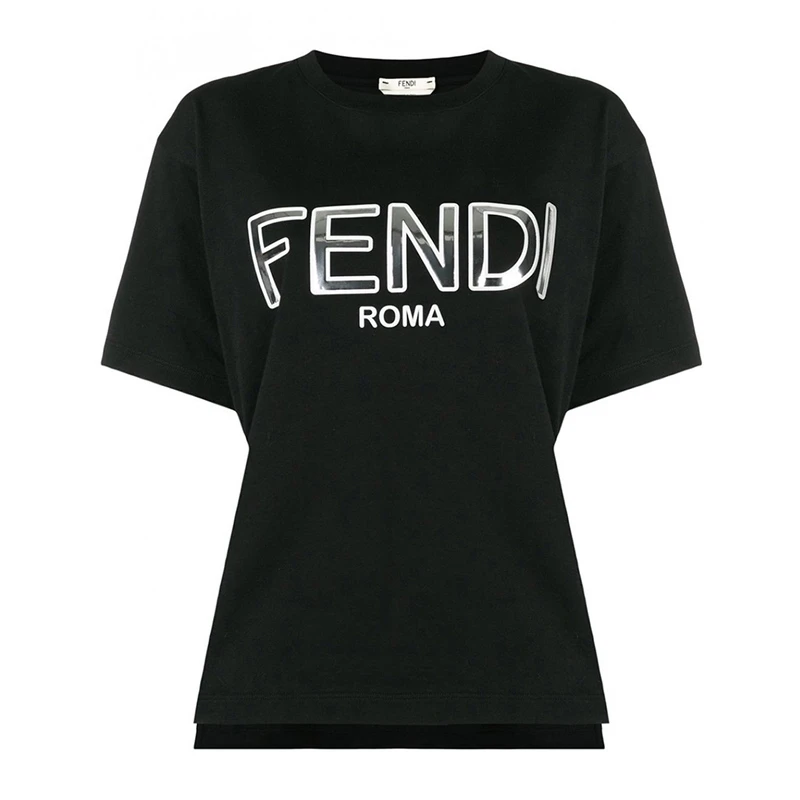 商品Fendi|Fendi 芬迪 女士黑色印花短袖T恤 FAF077-A6JE-F0GME,价格¥1599,第1张图片详细描述