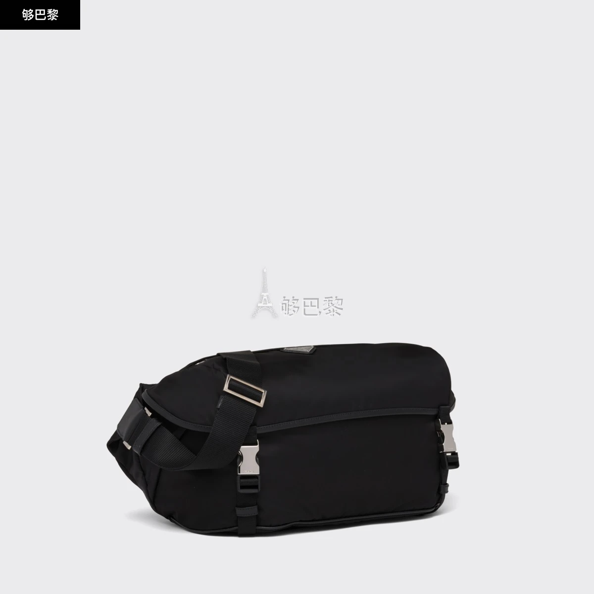商品Prada|【预售】 普拉达 25春夏 男士 单肩包 Re-Nylon 再生尼龙和Saffiano 皮革单肩包 2VH991_2DMG_F0002_V_OOO ,价格¥15400,第6张图片详细�描述