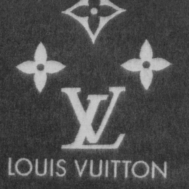 商品[国内直发] Louis Vuitton|LOUIS VUITTON 男女同款黑灰双色老花围巾 M76336,价格¥12952,第2张图片详细描述