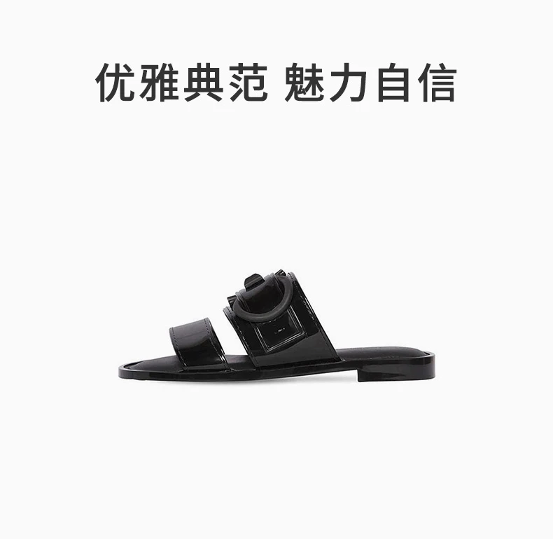 商品Salvatore Ferragamo|SALVATORE FERRAGAMO 黑色女士平底凉鞋 0726355,价格¥2202,第1张图片详细描述