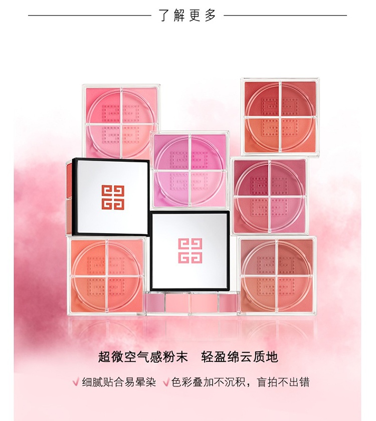 商品Givenchy|Givenchy纪梵希「全新」明星四宫格腮红6g 散粉蜜粉,价格¥432,第8张图片详细描述