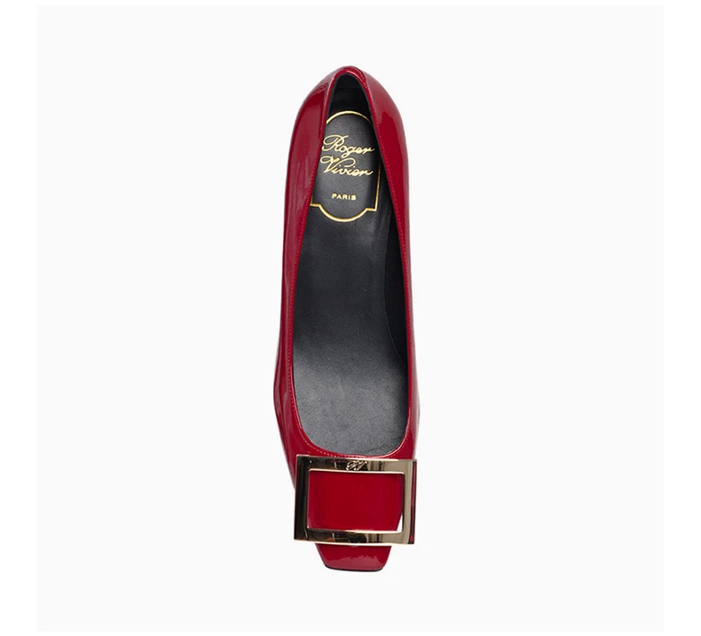 商品Roger Vivier|ROGER VIVIER 女士红色小牛皮中跟鞋 RVW44815280-D1P-R406,价格¥4104,第8张图片详细描述