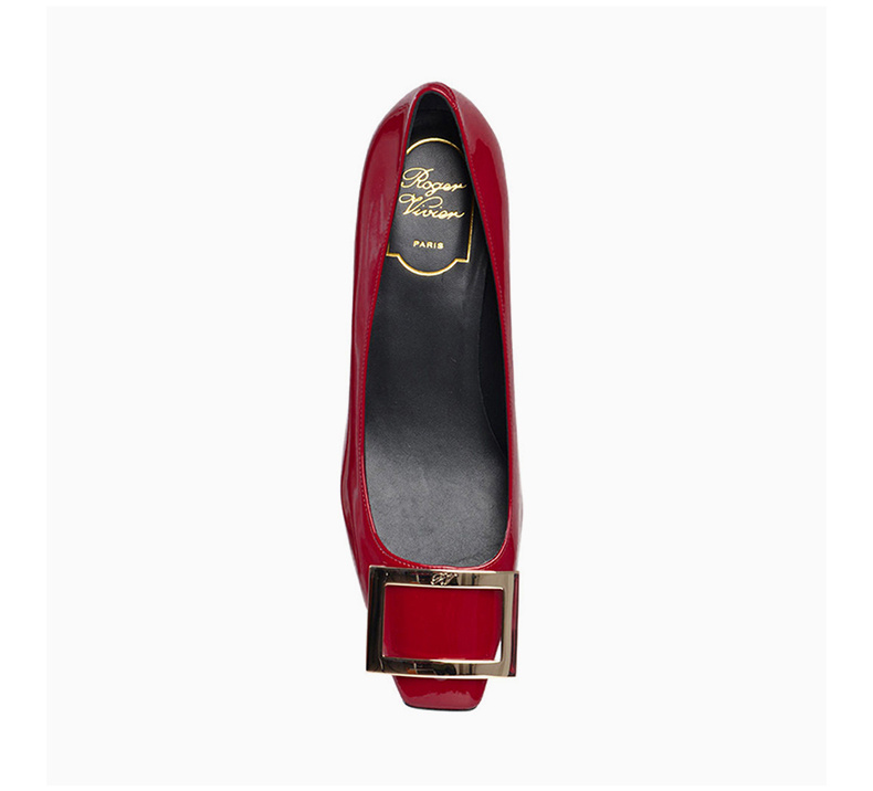 商品Roger Vivier|ROGER VIVIER 女士红色小牛皮中跟鞋 RVW44815280-D1P-R406,价格¥3901,第10张图片详细描述