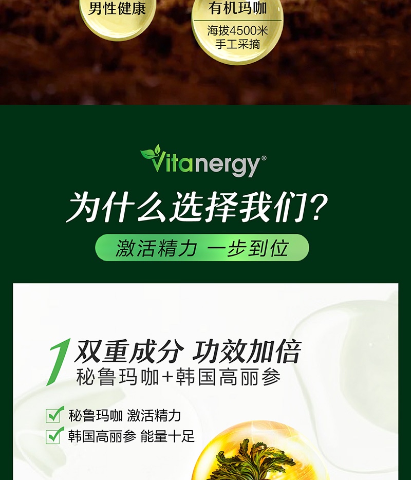 商品[国内直发] Vitanergy|【2025年12月有效期】加拿大维生能Vitanergy玛咖高丽参精华90粒/瓶 补肾养精 提高活力 | Vitanergy Maca w/Ginseng VCAP 90【2025年12月有效期】,价格¥199,第5张图片详细描述