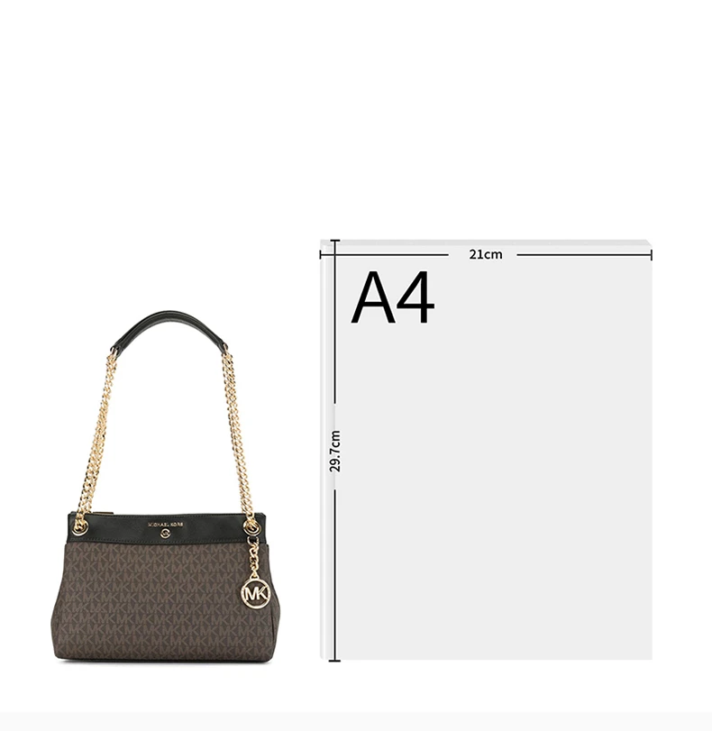 商品[国内直发] Michael Kors|MICHAEL KORS 女士拼色PVC单肩包 30H9GUSL1B-BROWNBLK,价格¥1207,第4张图片详细描述