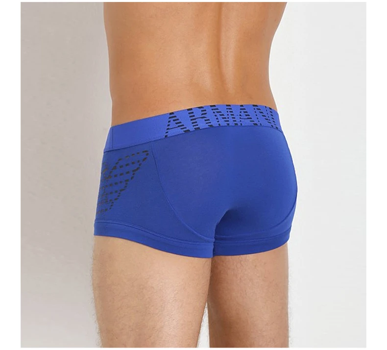 商品[国内直发] Emporio Armani|EMPORIO ARMANI 男士蓝色棉质平角内裤 111866-4A725-00033,价格¥417,第4张图片详细描述