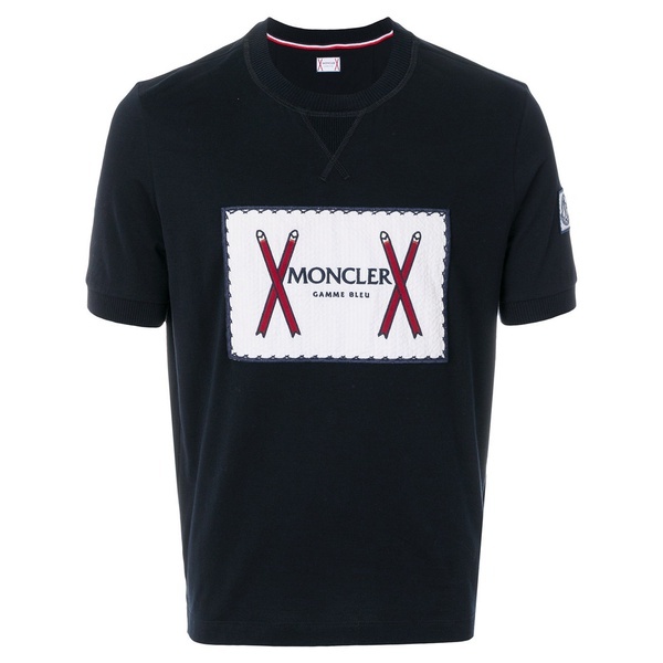 商品Moncler|MONCLER 男士黑色棉质短袖T恤 8010800-829D1-781,价格¥2322,第3张图片详细描述