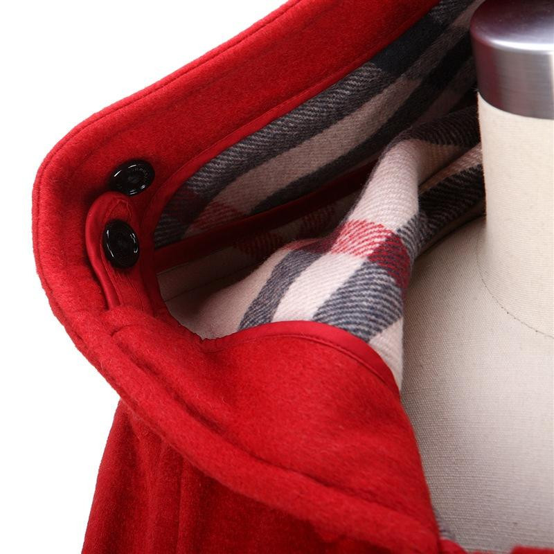 商品Burberry|Burberry 博柏利 女士红色羊毛牛角扣大衣 3844784,价格¥4749,第5张图片详细描述
