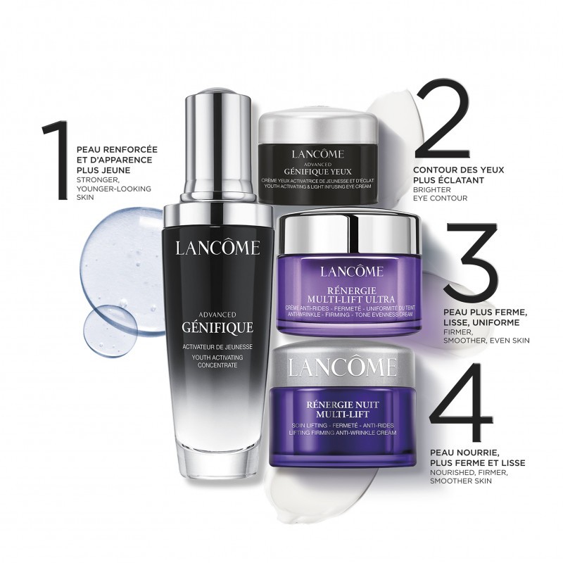 商品Lancôme|兰蔻小黑瓶精华套装4件套 精华+素颜日霜+素颜晚霜+眼霜,价格¥874,第5张图片详细描述