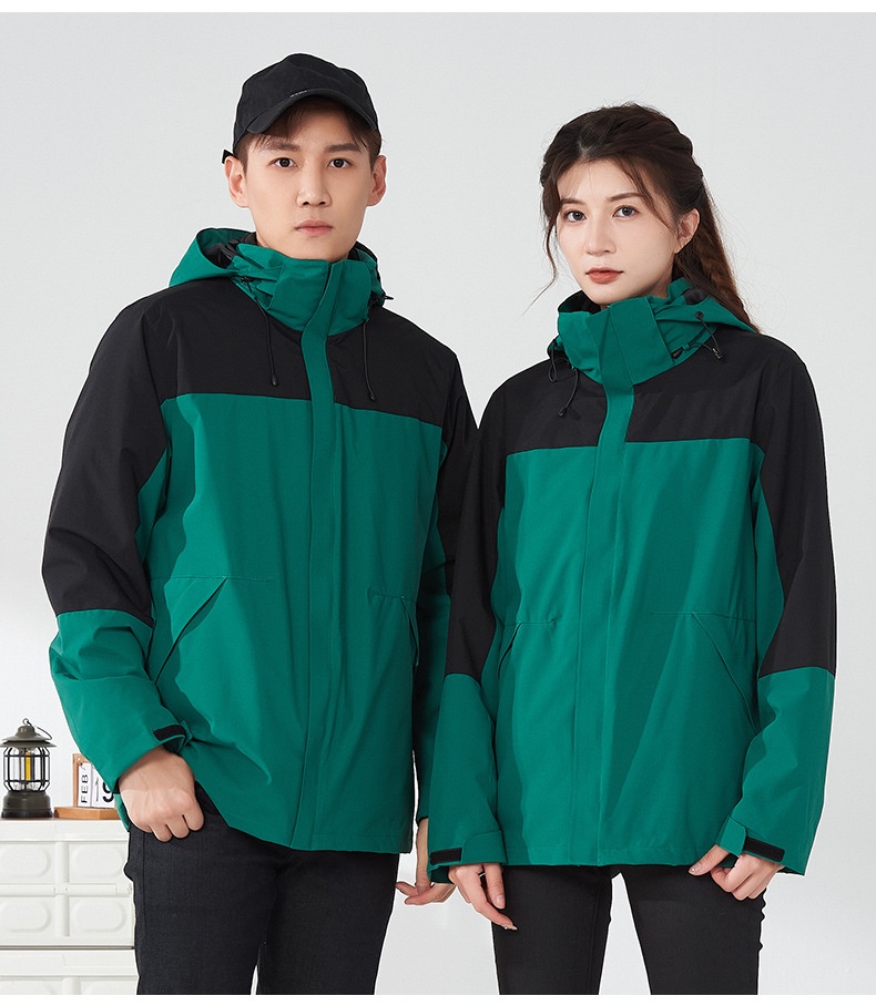 商品[国内直发] GLENVINTEN|2023新款户外冲锋衣三合一单层春夏两件套男女同款软壳防风登山服套装,价格¥370,第26张图片详细描述