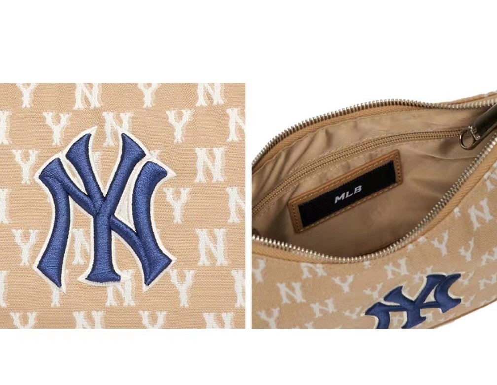 商品MLB|【享贝家】（国内现货）MLB 美联棒新款字母复古老花印花腋下包 棕色 3ABQS012NK000150BGD G-LY,价格¥364,第3张图片详细描述