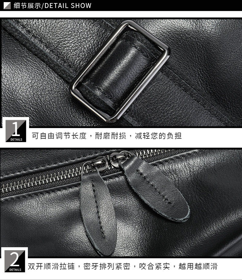 商品[国内直发] GLENVINTEN|格岚云顿时尚休闲真皮手提旅行包运动健身包大容量单肩包行李包包,价格¥657,第15张图片详细描述