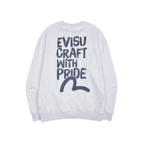 商品Evisu|【享贝家】韩版Evisu 惠美寿福神宽松T恤 男女同款 藏蓝色/灰色/粉色/米色（预售款，10天发货）EU5UTS942,价格¥220,第4张图片详细描述