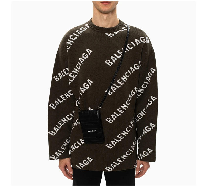 商品[国内直发] Balenciaga|BALENCIAGA 男士黑色皮革手机包 640536-1ROP3-1000,价格¥4846,第7张图片详细描述