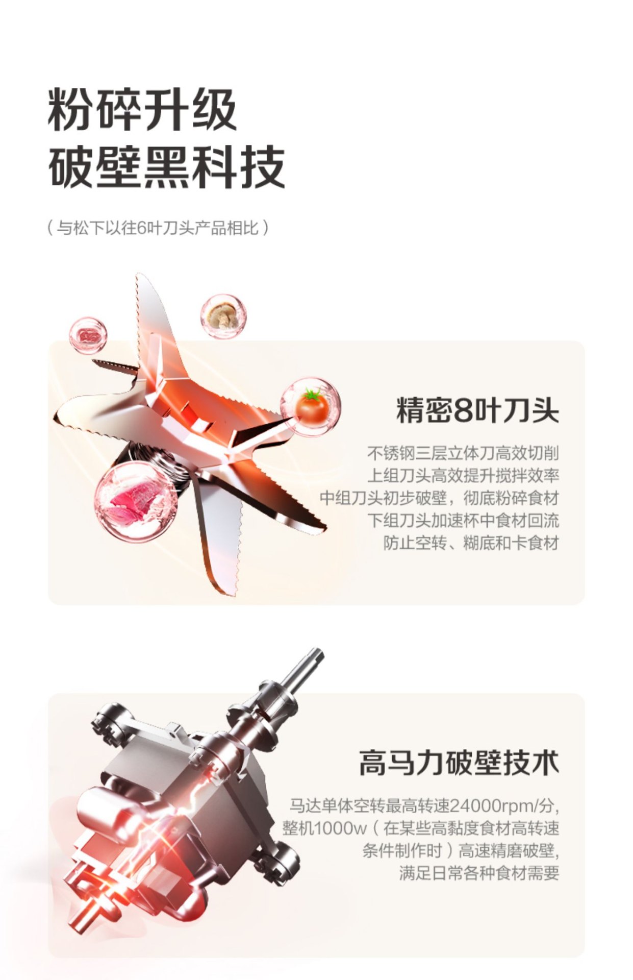 商品[国内直发] Panasonic|panasonic 破壁机家用豆浆机智能多功能加热官方正品榨汁机料理机MX-H2801,价格¥659,第7张图片详细描述