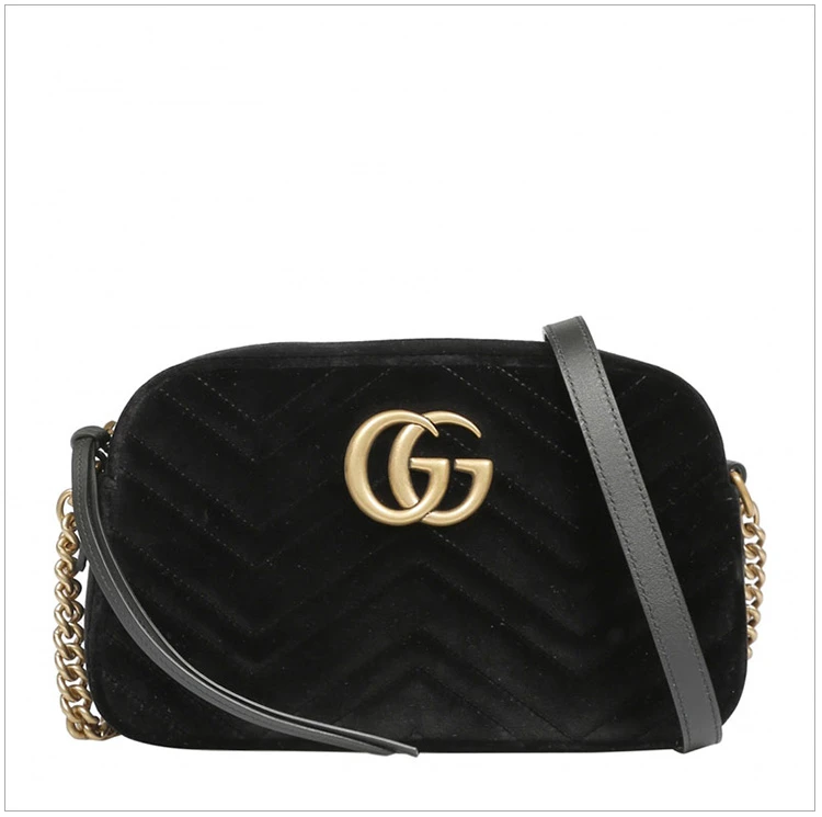 商品Gucci|GUCCI 古驰 女士黑色天鹅绒单肩挎包 447632-9QIBT-1000,价格¥9086,第3张图片详细描述