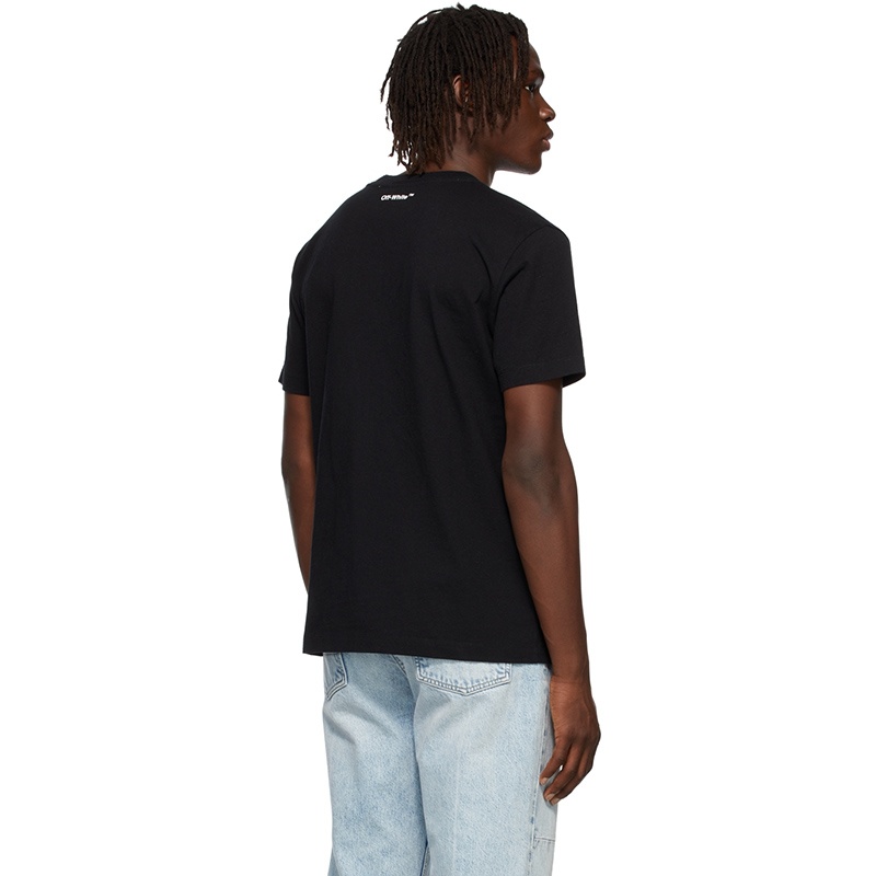 商品Off-White|男士黑色白色印花棉质短袖T恤 OMAA027C99JER006（澳门仓发货）,价格¥2365,第2张图片详细描述