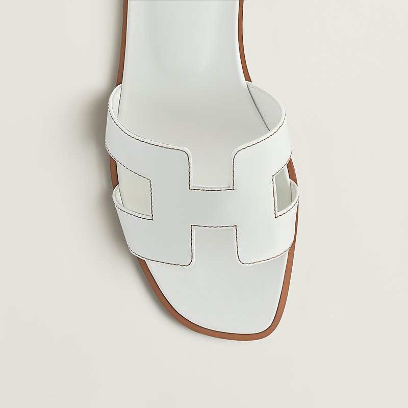 商品Hermes|【现货】爱马仕 女士白色小牛皮凉鞋 H021056Z02,价格¥5524,第6张图片详细描述