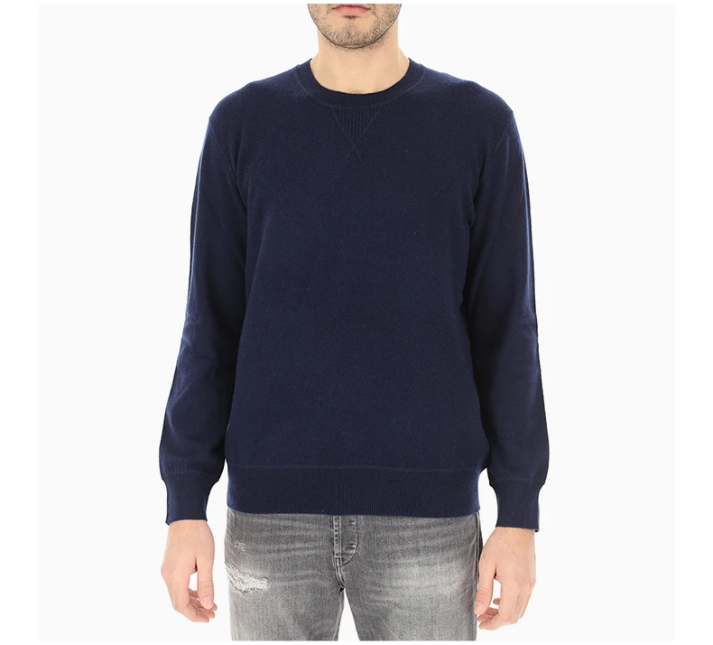 商品Zegna|ZEGNA 男士深蓝色羊绒混纺圆领毛衣 VTH10-ZZ110-B09,价格¥1945,第5张图片详细描述