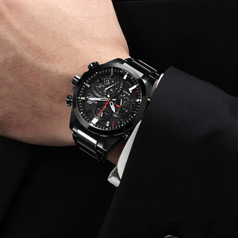 商品[国内直发] Casio|卡西欧手表 黑色IP涂层 人造蓝宝石玻璃镜面 移动连接智能手机 100米防水功能,价格¥3078,第5张图片详细描述