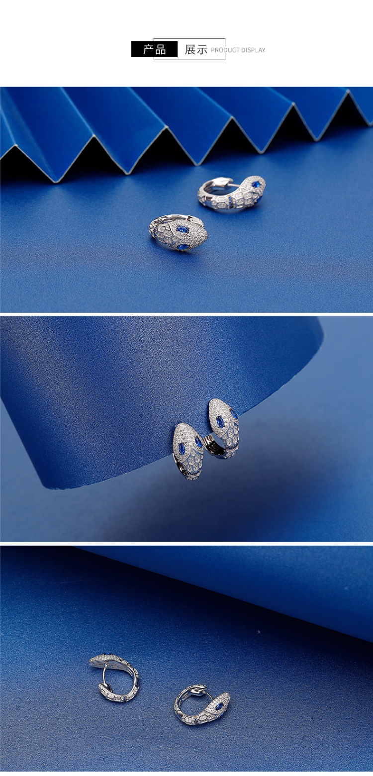 商品apm Monaco|银镶晶钻蛇形设计感耳环女欧美动物圆形耳环（香港仓发货）,价格¥770,第11张图片详细描述