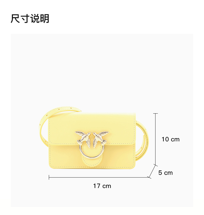 商品PINKO|Pinko 品高 女士黄色燕子单肩包 1P21KR-Y5FFH44,价格¥700,第4张图片详细描述