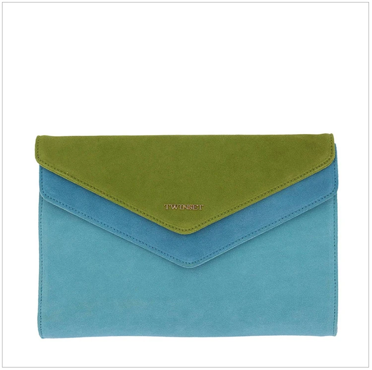 商品[国内直发] TWINSET|TWINSET  女士绿色拼蓝色天然皮革挎包 OS8TDP-02482,价格¥324,第3张图片详细描述