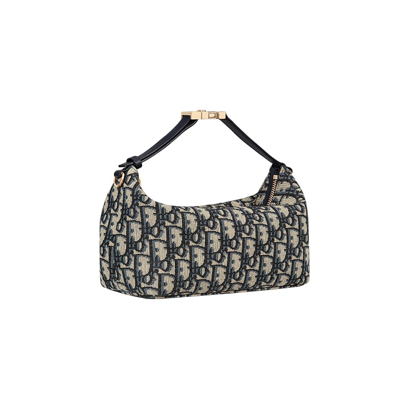 商品Dior|迪奥 Nomad DiorTravel女士中号蓝色提花帆布拉链开合手拿包 ,价格¥15423,第6张图片详细描述