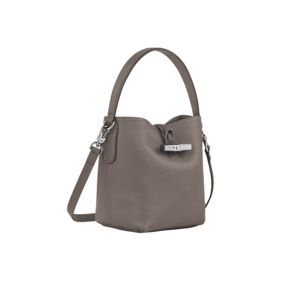 商品[国内直发] Longchamp|【现货】珑骧女包LONGCHAMP 新款ROSEAU ESSENTIAL17 女士牛皮竹节扣单肩包手提包水��桶包灰色小号礼物送女友10159 968 112,价格¥1026,第4张图片详细描述