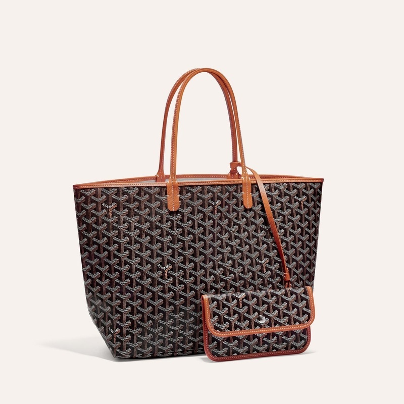 商品Goyard|高雅德 Saint Louis PM男女黑色帆布/小牛皮手提包 STLOUIPMLTY01CL03P（十色可选）,价格¥13567,第4张图片详细描述