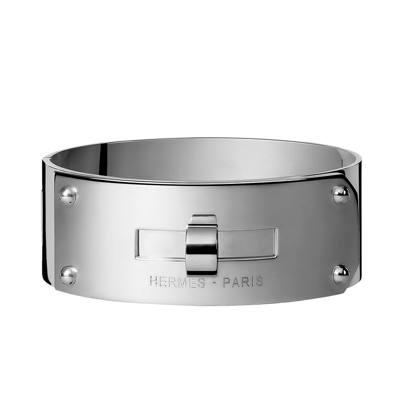 商品Hermes|HERMES/爱马仕 经典Kelly系列 中号925纯银凯利手镯H110001B,价格¥18751,第2张图片详细描述