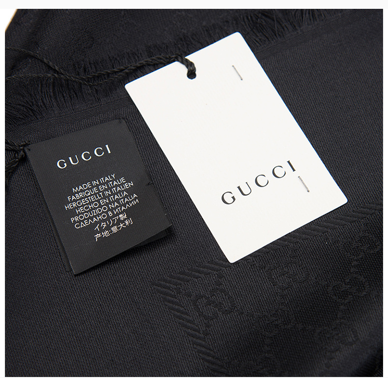 商品[国内直发] Gucci|GUCCI 古驰 黑色多格式羊毛围巾 406236-3G632-1000,价格¥4677,第5张图片详细描述
