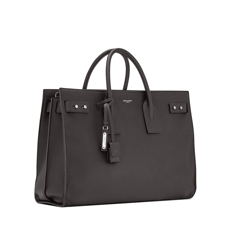 商品Yves Saint Laurent|SAINT LAURENT PARIS/圣罗兰 YSL 男士大号风暴灰粒面小牛皮轻便锁可移动皮套头日用手提斜挎单肩包631526DTI0E1112,价格¥22976,第5张图片详细描述