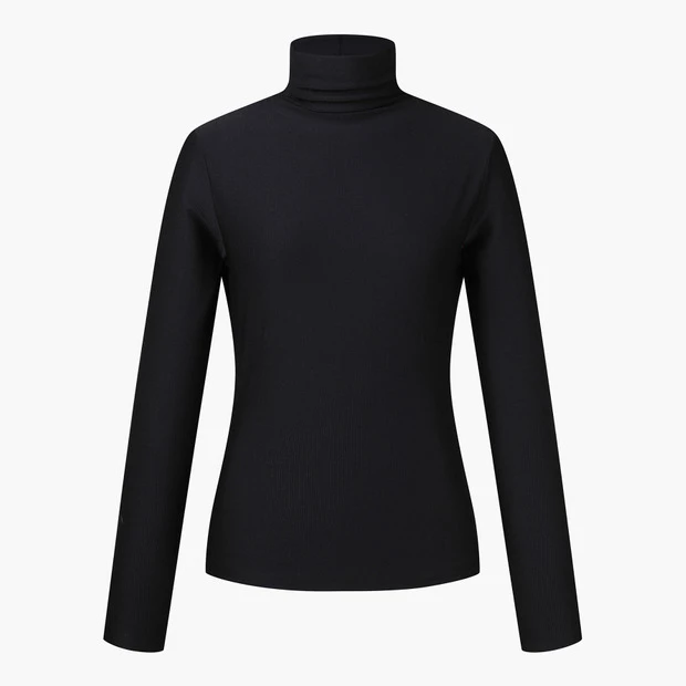 商品【预售商品15天发货】 DESCENTE|高球系列女性高领罗纹材质长袖T恤 DO32WFTL96-BLKG,价格¥893,第13张图片详细描述