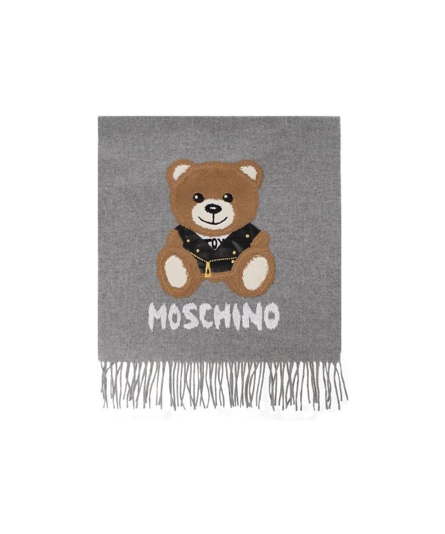 商品[国内直发] Moschino|MOSCHINO围巾新款莫斯奇诺女士绒边泰迪熊logo款羊毛围巾纯色围巾米白色礼物送女友生日节日礼物30033M2781 002,价格¥938,第4张图片详细描述