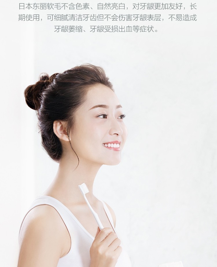 商品[国内直发] DoctorBei|贝医生牙刷青春版 软毛刷头 呵护牙龈 不易滋生细菌 6支/卡板 白色,价格¥49,第4张图片详细描述