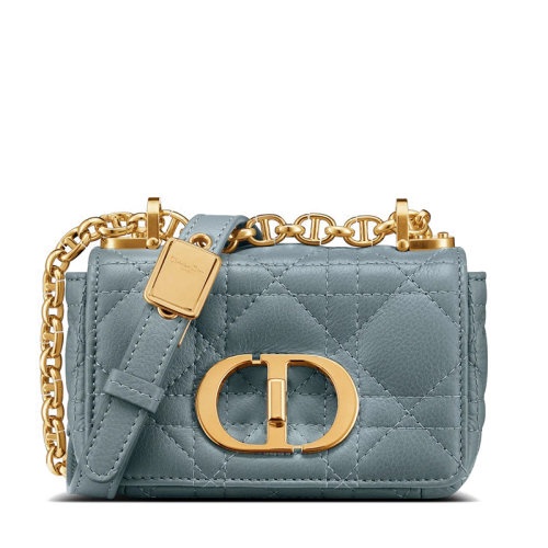 商品Dior|【包税】DIOR/迪奥 CARO系列 女士超迷你天蓝色柔软牛皮革藤格纹金扣金链单肩斜挎链条包S2022UWHC_M81B,价格¥17016,第6张图片详细描述