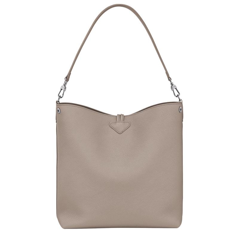 商品Longchamp|珑骧 Le Roseau系列中号女士黑色皮革手提包 10281HFP266（两色可选）,价格¥5810,第4张图片详细描述