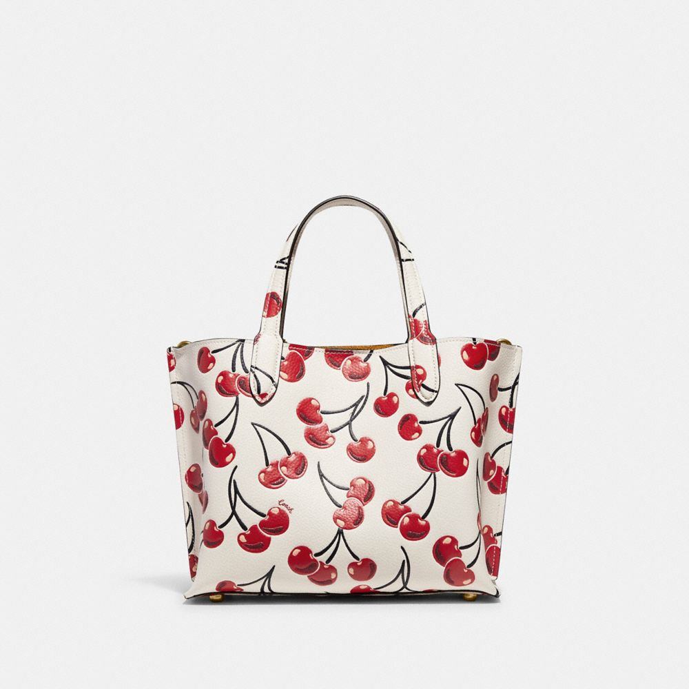 商品[国内直发] Coach|【清仓价】蔻驰女包女士WILLOW系列24号手提单肩托特包粉白色樱桃图案皮革菜篮子包包礼物送女友CA111B4HA,价格¥1164,第5张图片详细描述