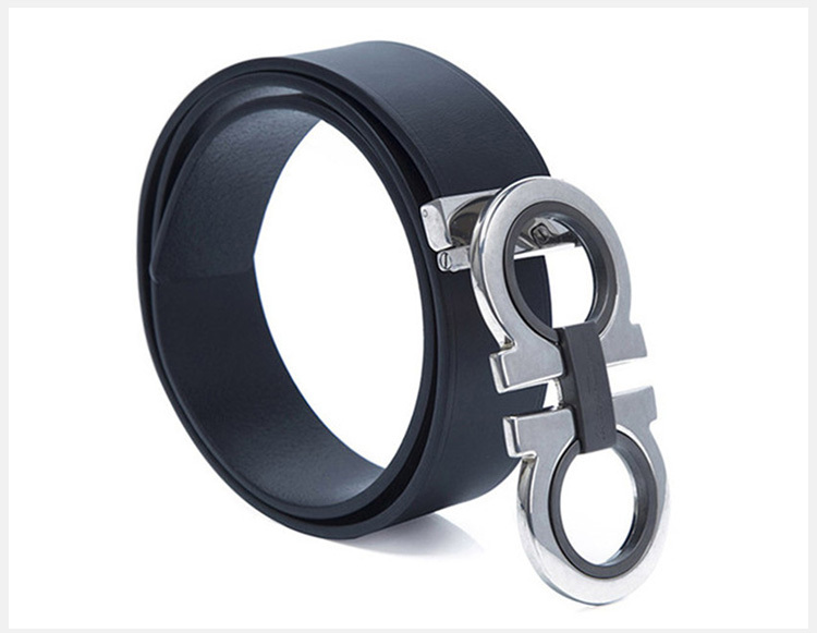 商品Salvatore Ferragamo|Salvatore Ferragamo 菲拉格慕 男士黑色牛皮银色板扣腰带 67-9765-0672435【包装随机,部分无包装盒】,价格¥2562,第5张图片详细描述