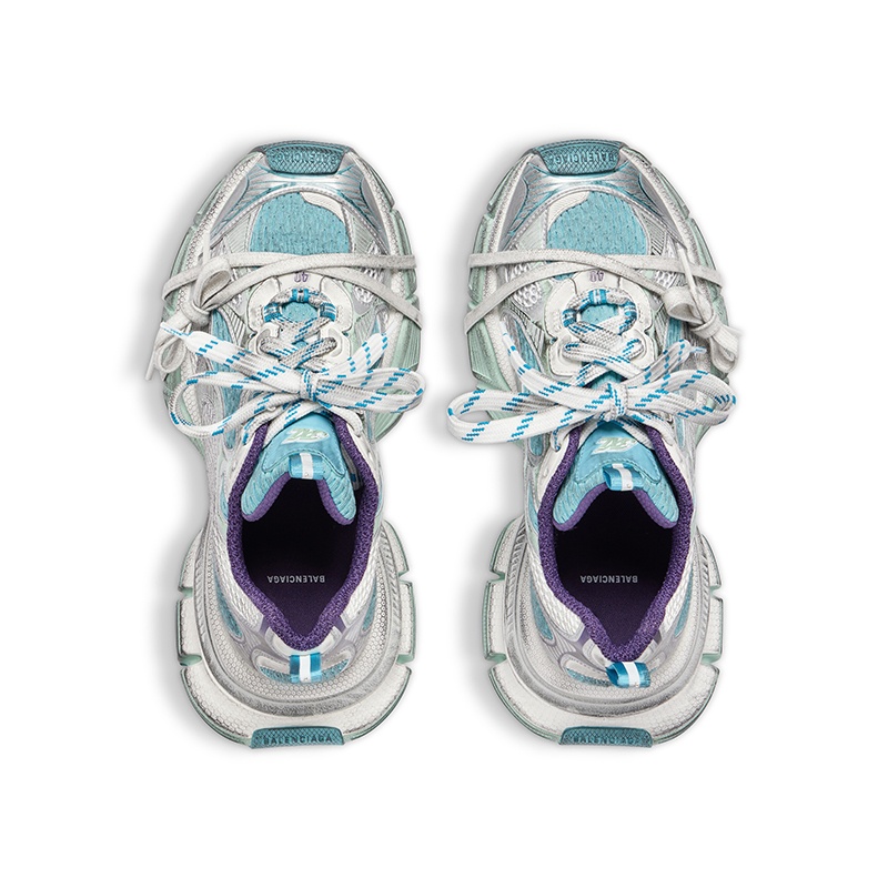 商品Balenciaga|巴黎世家24新款 女士白色蓝紫色网布做旧老爹鞋 734731W3XL54095,价格¥8287,第13张图片详细描述