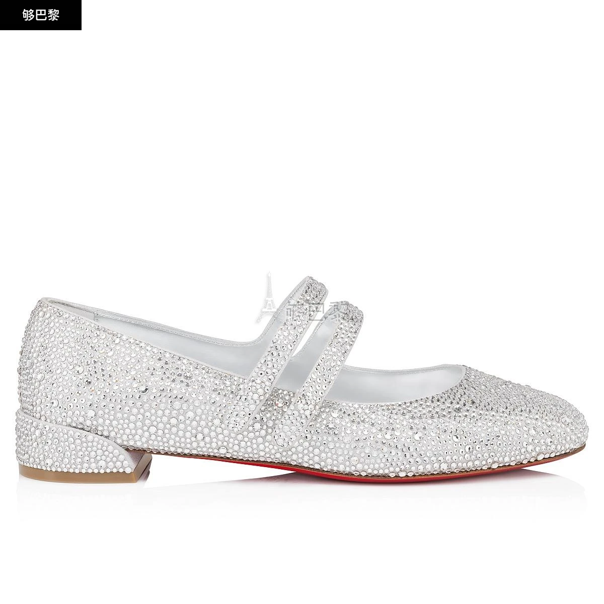 商品Christian Louboutin|【预售】 CL红底鞋 24秋冬 女士 低跟鞋 Sweet Jane Strass 1240216s352,价格¥19027,第5张图片详细描述