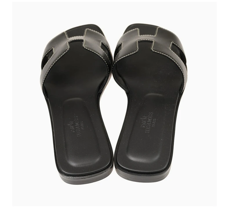 商品[国内直发] Hermes|HERMèS 黑色女士露趾平底拖鞋 SANDAL8937NEW,价格¥6752,第6张图片详细描述