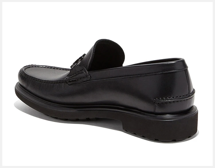 商品Salvatore Ferragamo|Salvatore Ferragamo 菲拉格慕 男士黑色牛皮乐福鞋 02-9389-642907,价格¥2815,第5张图片详细描述